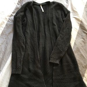 grey, long cardigan
